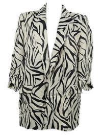 Dámský smetanovo-černý vzorovaný sakový cardigán Zara 