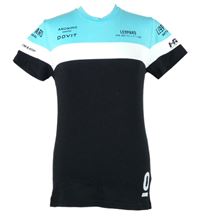 Pánské černo-světlemodro-bílé sportovní tričko s nápisy 