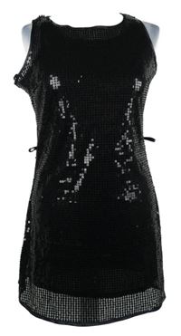 Dámské černé flitrové tylové šaty TU 