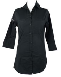 Dámská černá halenková tunika s nápisem 