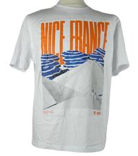 Nové - Dámské bílé oversize tričko s potiskem Zara 