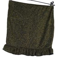 Dámská zlato-černá melírovaná úpletová sukně s volánkem PrettyLittle Thing