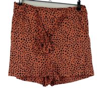 Dámské růžovo-černé vzorované sukňové kraťasy s páskem Primark 