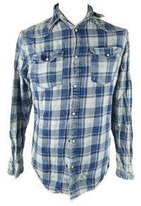 Pánská modro-bílá kostkovaná košile Jack & Jones 