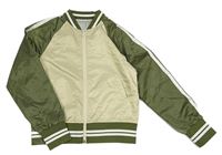Béžovo-khaki šusťákový podzimní bomber s výšivkou H&M