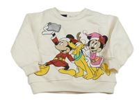 Smetanová mikina s Mickeym + Minnie Zara 