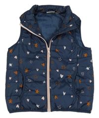 Tmavomodrá šusťáková zateplená vesta s obrázky Impidimpi