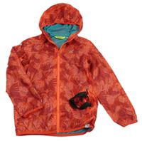 Červená šusťáková jarní funkční bunda s listy a kapucí Regatta