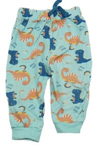 Světlemodré tepláky s dinosaury 