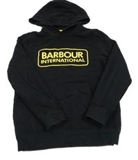 Černá mikina s nápisem a kapucí 