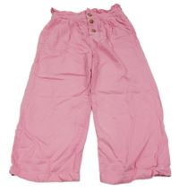 Růžové culottes kalhoty s knoflíčky Page one young