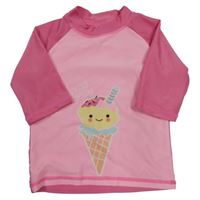 Růžové UV tričko se zmrzlinou Kappahl