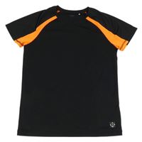 Černo-oranžové sportovní funkční tričko Yigga