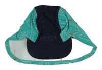 Tmavomodro-tyrkysová vzorovaná UV čepice Ted Baker