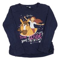 Tmavomodré triko s dívkou a koněm - Spirit dreamworks