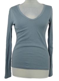 Dámské modrošedé žebrované triko Dunnes