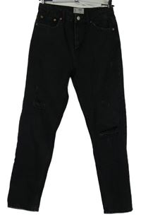 Dámské černé high waist mom rifle s dírami na kolenou Tally Weijl