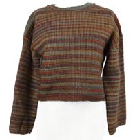 Dámský barevný pruhovaný žebrovaný crop svetr Primark