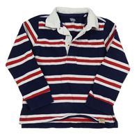 Tmavomodro-bílo-červené pruhované polo triko M&Co.