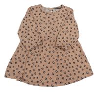 Světlerůžovo-tmavošedé vzorované úpletové šaty Primark