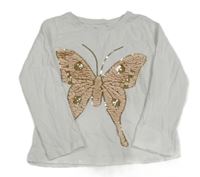 Bílé triko s překlápěcími flitry Nutmeg