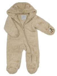 Smetanová kožešinová podšitá kombinéza s kapucí Primark