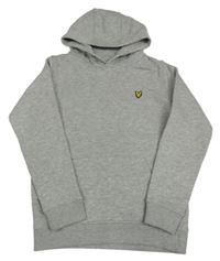 Šedá mikina s nášivkou a kapucí Lyle&Scott