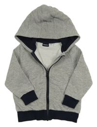 Šedá propínací mikina s kapucí Lupilu