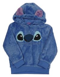 Modrá chlupatá mikina s kapucí - Stitch Disney