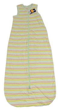 Nové - Mátovo-růžovo-žlutý pruhovaný podšitý spací pytel Lupilu