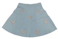 Světlemodrá pletená sukně s motýly Primark