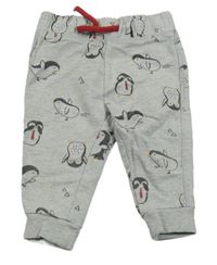 Šedé tepláky s tučňáky C&A