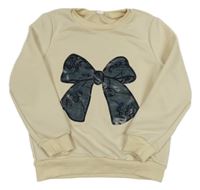 Smetanová mikina s mašlí 