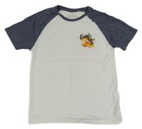 Šedo-bílé tričko s potiskem M&S