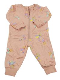 Světlerůžový overal s ptáčky 