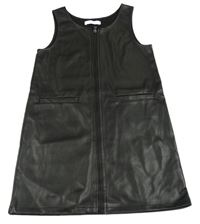 Černé koženkové propínací šaty PRIMARK