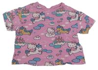 Růžové crop tričko s Kitty Sinsay