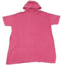 Růžové froté osuškové pončo s kapucí Next