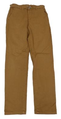 Hnědé chino slim fit teplákové rifle WE