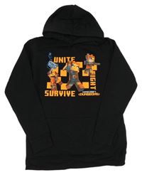 Černá mikina s potiskem Minecraft 