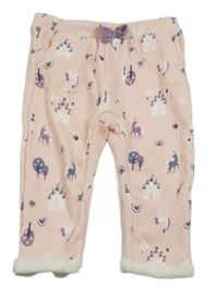 Světlerůžové zateplené tepláky s jednorožci Ergee