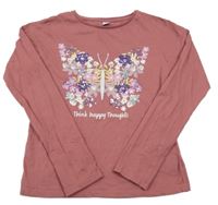 Růžové triko s motýlkem TU 