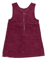 Tmavorůžové manšestrové šaty se zipem St. Bernard