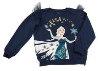 Tmavomodrá mikina s Elsou a síťovinou Disney