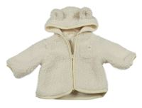 Smetanová huňatá propínací podšitá mikina s kapucí Matalan