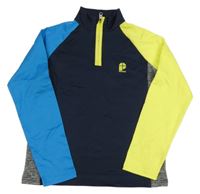 Tmavomodro-žluto-šedá sportovní thermo mikina s logem Protest 