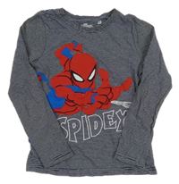 Tmavomodro-bílé pruhované triko se Spider-manem C&A