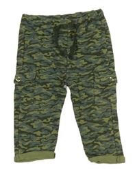 Khaki-modré army cargo tepláky Ergee