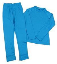 2set - Tyrkysové spodní funkční triko + kalhoty Crane