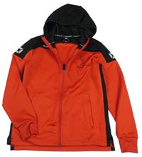 Červeno-černá propínací sportovní mikina s logem a kapucí Stanno